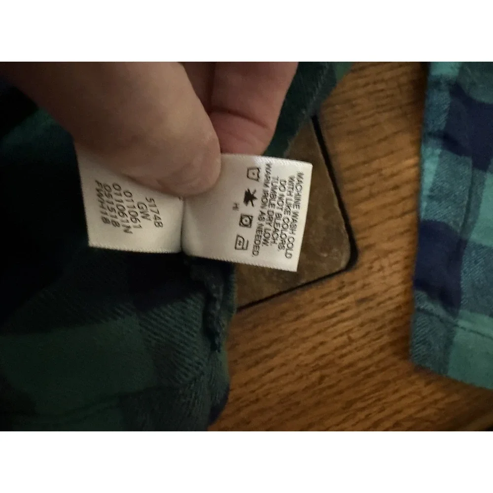 Hanna Andersson Girls 2T Green Blue Buffalo Plaid Button Front Dress Cotton